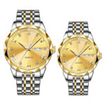 ست ساعت مچی عقربه‌ای مدل کوارتز کلاسیک دی دیت بند استیل کد O5