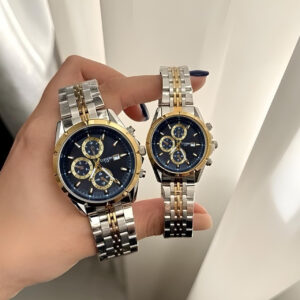 ست ساعت مچی عقربه‌ای کوارتز زنانه و مردانه مدل تک موتور کورنو کد 004