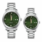 ست ساعت مچی عقربه‌ای کوارتز زنانه و مردانه مدل کلاسیک لوکس بند استیل کد ۴