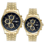 ست ساعت مچی عقربه‌ای کوارتز زنانه و مردانه مدل تک موتور کورنو کد 002