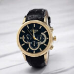 ست ساعت مچی عقربه‌ای کوارتز زنانه و مردانه مدل تک موتور بند فیکس قفل پروانه ای کد 008