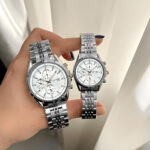 ست ساعت مچی عقربه‌ای کوارتز زنانه و مردانه مدل تک موتور کورنو کد 001