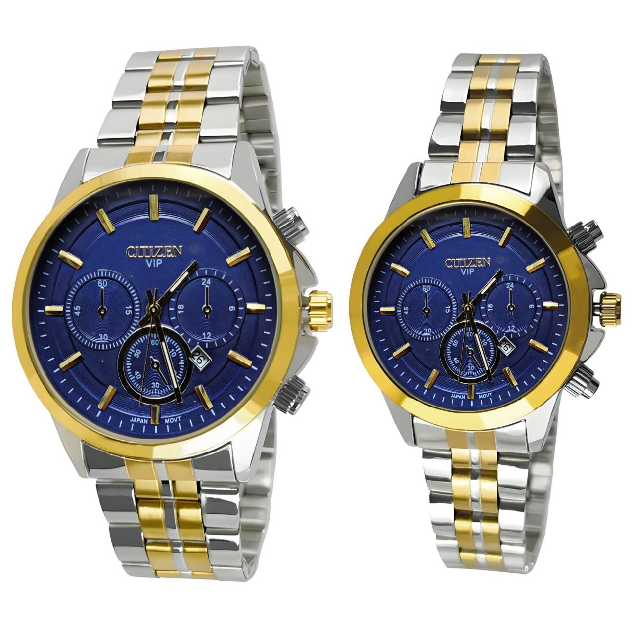 ست ساعت مچی عقربهای کوارتز زنانه و مردانه مدل تک موتور کد 06 ست ساعت مچی عقربهای کوارتز زنانه و مردانه مدل تک موتور کد 06