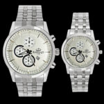 ست ساعت مچی عقربه‌ای کوارتز زنانه و مردانه مدل تک موتور طرح کورنو کد 003