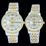 ست ساعت مچی عقربه‌ای کوارتز زنانه و مردانه اُ لِوز مدل  تک موتور دو تقویمه کد 24