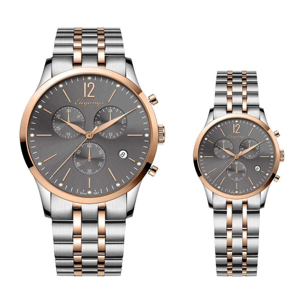 ست ساعت مچی عقربهای کوارتز زنانه و مردانه الگنگس مدل el5889 ست ساعت مچی عقربهای کوارتز زنانه و مردانه الگنگس مدل el5889