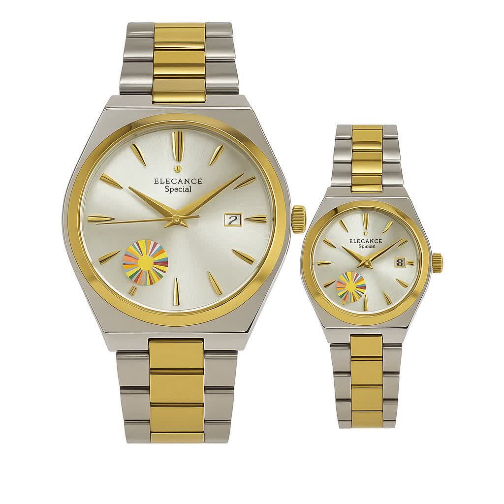 ست ساعت مچی عقربهای کوارتز زنانه و مردانه الگنگس مدل EL1524_SS ست ساعت مچی عقربهای کوارتز زنانه و مردانه الگنگس مدل EL1524_SS