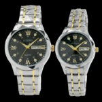 ست ساعت مچی عقربه‌ای زنانه و مردانه مدل کوارتز دو تقویم کد cit-03