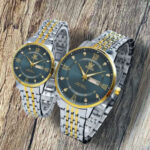 ست ساعت مچی عقربه‌ای کوارتز زنانه و مردانه اُ لِوز مدل تک موتور دو تقویمه کد 26