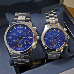 ست ساعت مچی عقربه‌ای کوارتز زنانه و مردانه مدل تک موتور کد 005