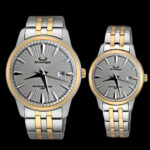 ست ساعت مچی عقربه‌ای کوارتز زنانه و مردانه مدل کلاسیک خطی کد 009