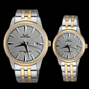 ست ساعت مچی عقربه‌ای کوارتز زنانه و مردانه مدل کلاسیک خطی کد 009