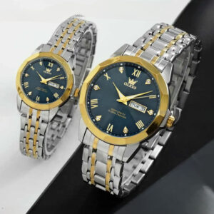 ست ساعت مچی عقربه‌ای زنانه و مردانه مدل کوارتز دو تقویم کد cit-01