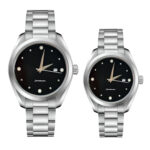 ست ساعت مچی عقربه‌ای کوارتز زنانه و مردانه مدل کلاسیک لوکس بند استیل کد ۳