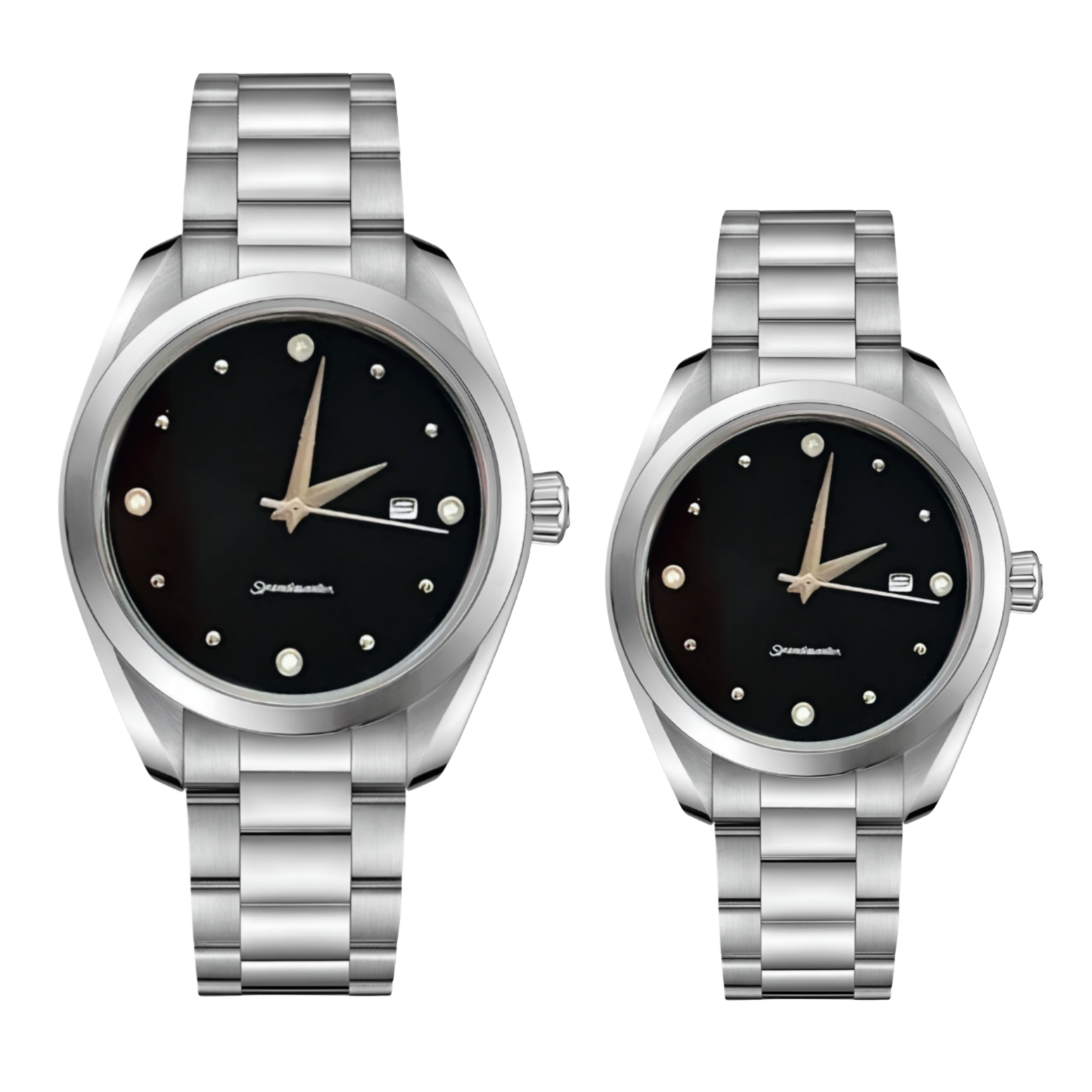 ست ساعت مچی عقربهای کوارتز زنانه و مردانه مدل کلاسیک لوکس بند استیل کد ۳ ست ساعت مچی عقربهای کوارتز زنانه و مردانه مدل کلاسیک لوکس بند استیل کد ۳