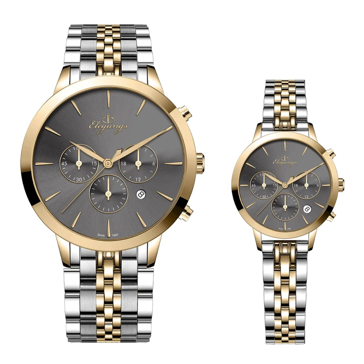 ست ساعت مچی عقربهای کوارتز زنانه و مردانه الگنگس مدل el7990 ست ساعت مچی عقربهای کوارتز زنانه و مردانه الگنگس مدل el7990